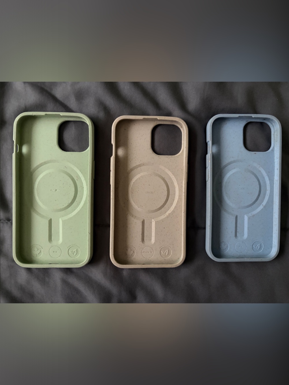Used Pela Eco-Friendly Phone Case Set - Green, Beige, Blue - Picture 2 of 2